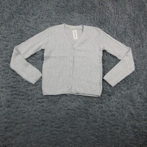 J Galt PacSun Sweater Womens One Size Gray Silver Cable Knit Cardigan Top NWT